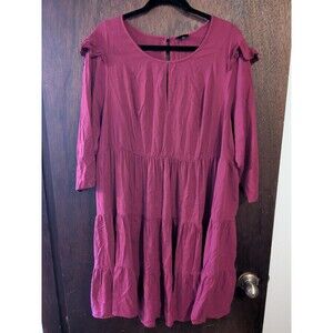 Torrid 3x Challis Ruffled Skater Dress